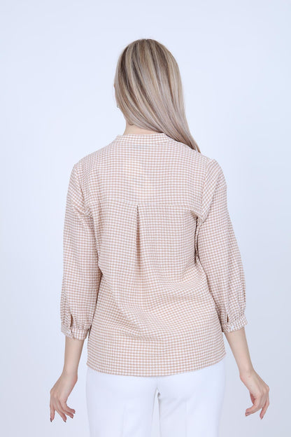 JUDGE COLLAR WITH TROJAN SLEEVE BLOUSE