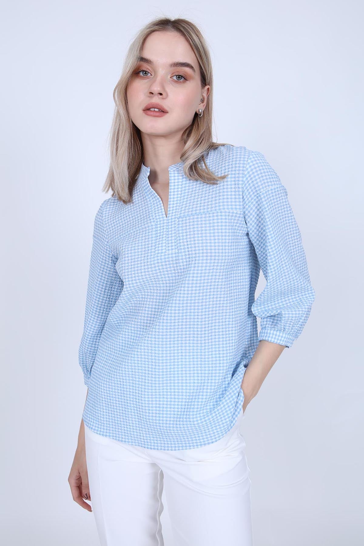 JUDGE COLLAR WITH TROJAN SLEEVE BLOUSE