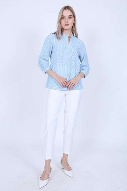 JUDGE COLLAR WITH TROJAN SLEEVE BLOUSE