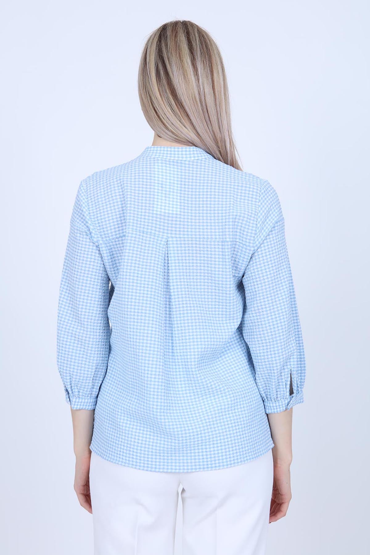 JUDGE COLLAR WITH TROJAN SLEEVE BLOUSE