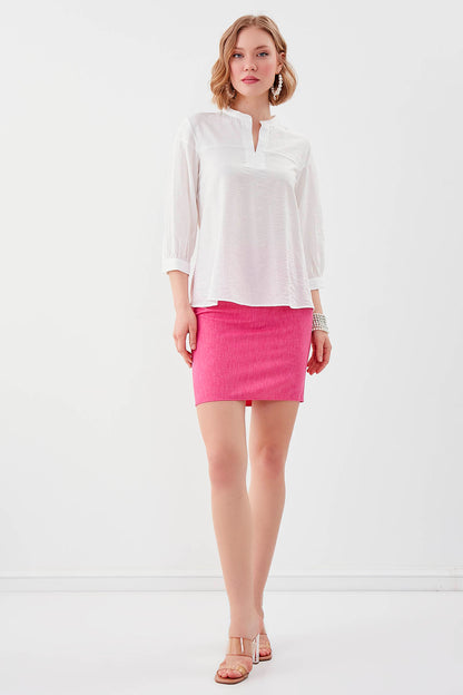 JUDGE COLLAR LONG SLEEVE BLOUSE