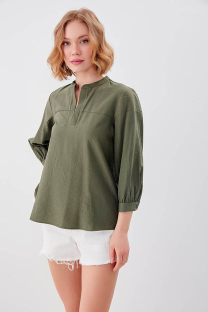 JUDGE COLLAR LONG SLEEVE BLOUSE