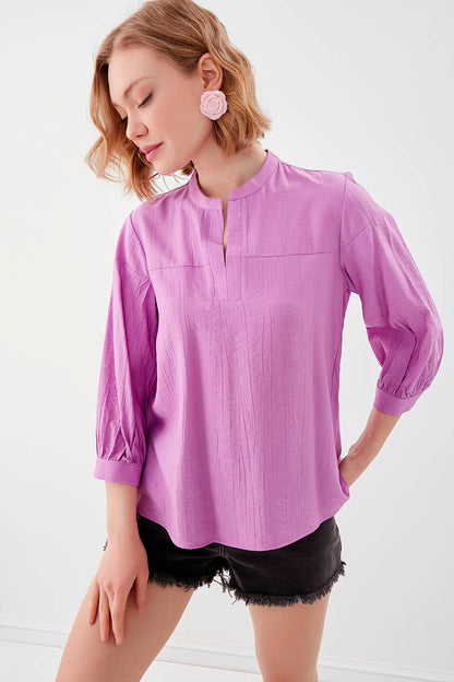 JUDGE COLLAR LONG SLEEVE BLOUSE