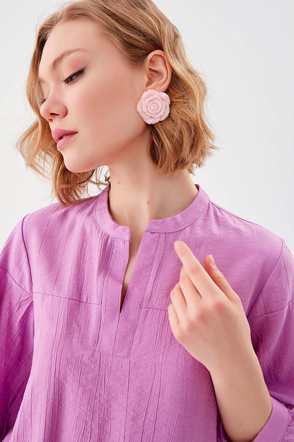 JUDGE COLLAR LONG SLEEVE BLOUSE