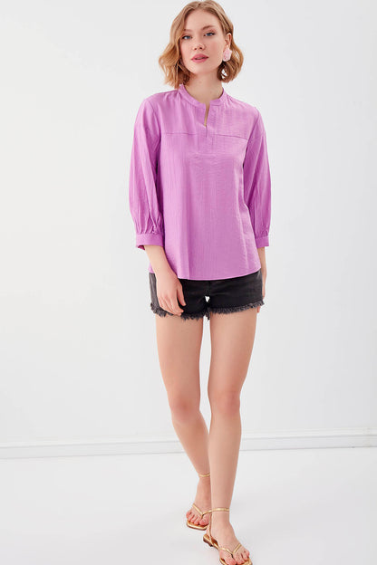 JUDGE COLLAR LONG SLEEVE BLOUSE