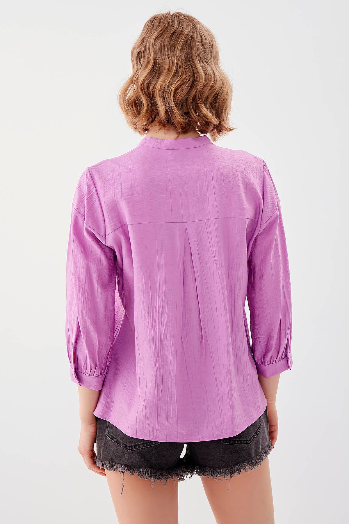 JUDGE COLLAR LONG SLEEVE BLOUSE