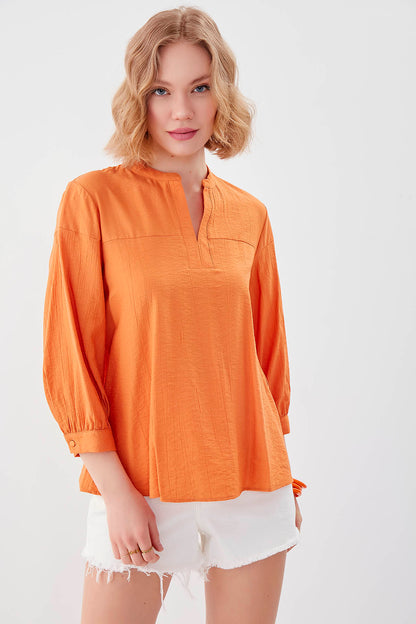 JUDGE COLLAR LONG SLEEVE BLOUSE