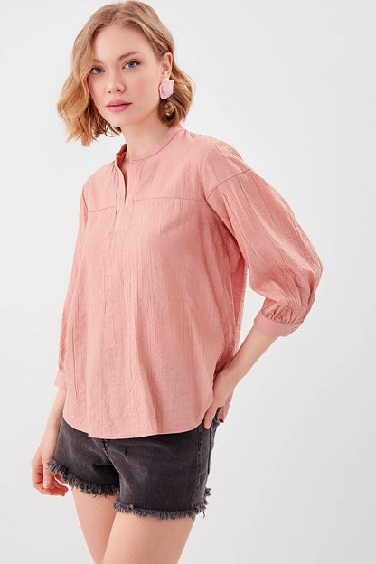 JUDGE COLLAR LONG SLEEVE BLOUSE
