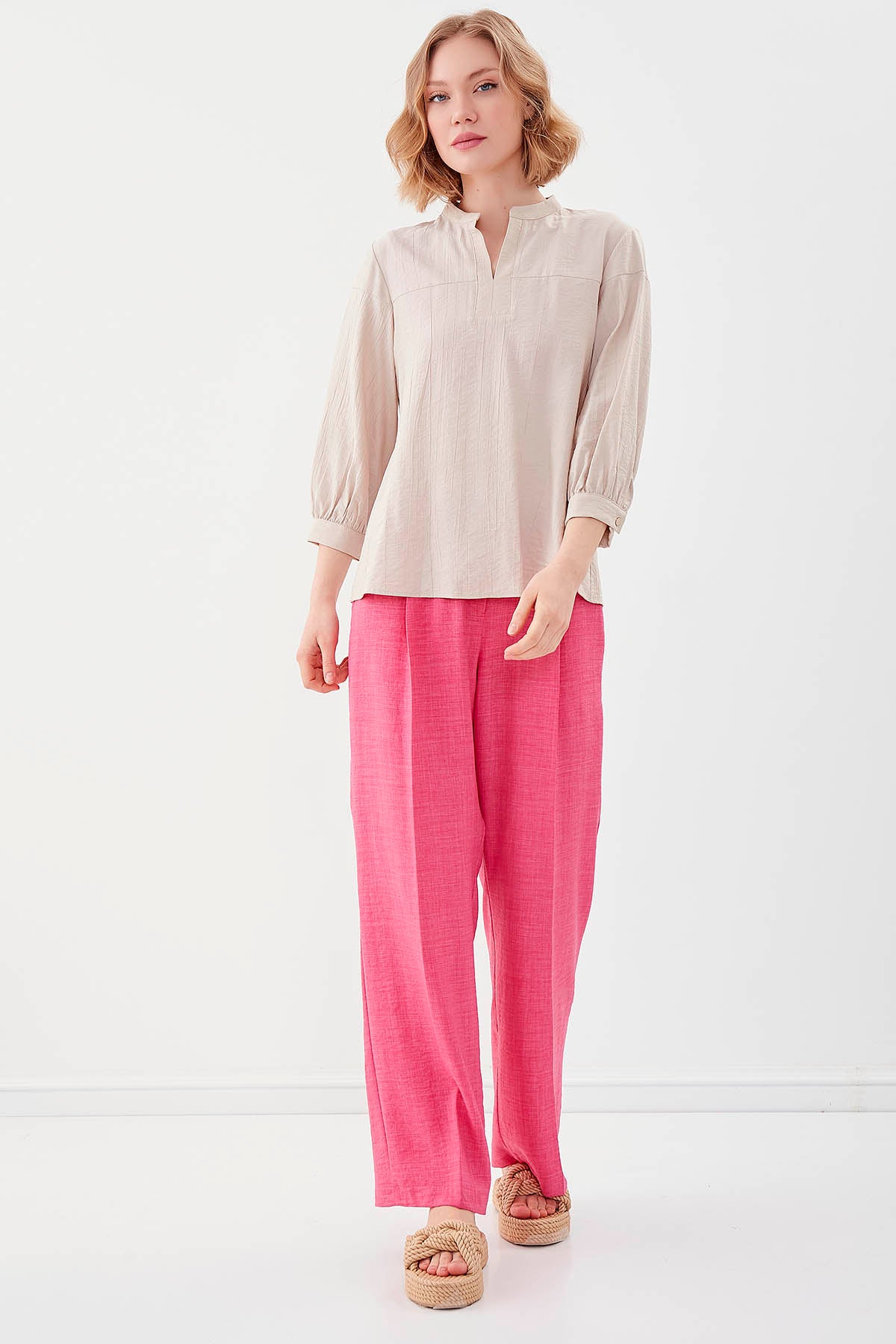 JUDGE COLLAR LONG SLEEVE BLOUSE