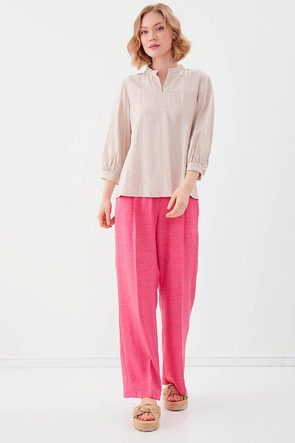 JUDGE COLLAR LONG SLEEVE BLOUSE