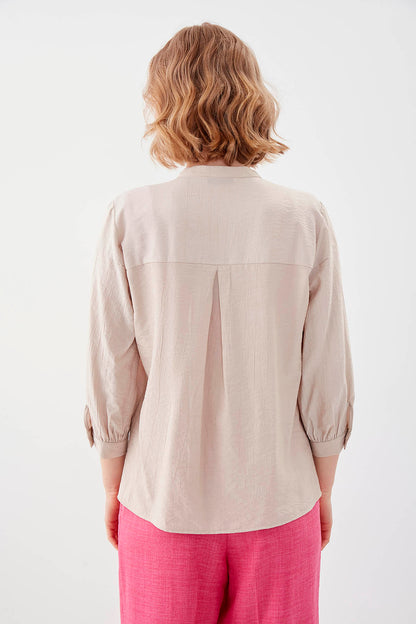 JUDGE COLLAR LONG SLEEVE BLOUSE