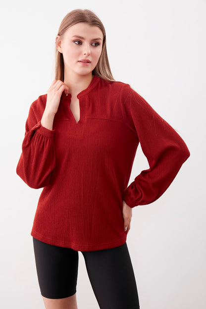 JUDGE COLLAR LONG SLEEVE BLOUSE