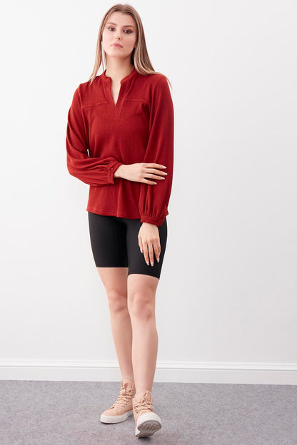 JUDGE COLLAR LONG SLEEVE BLOUSE
