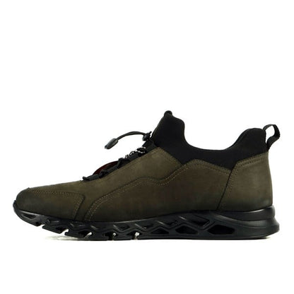 Genuine Leather Black Sneakers
