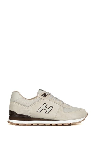 Peru Real Leather Bej Akel Coffee Men's Athletic Shoes