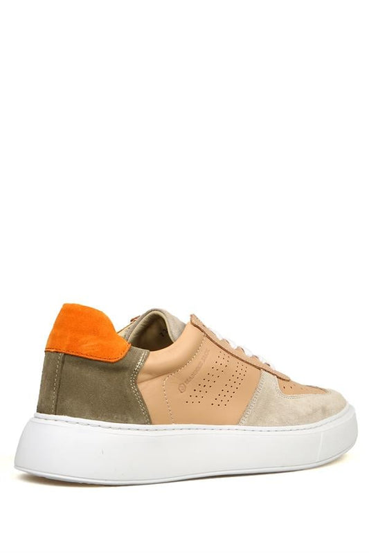 Real Leather Beige Men's Shoes