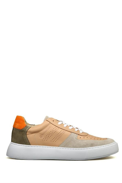Real Leather Beige Men's Shoes