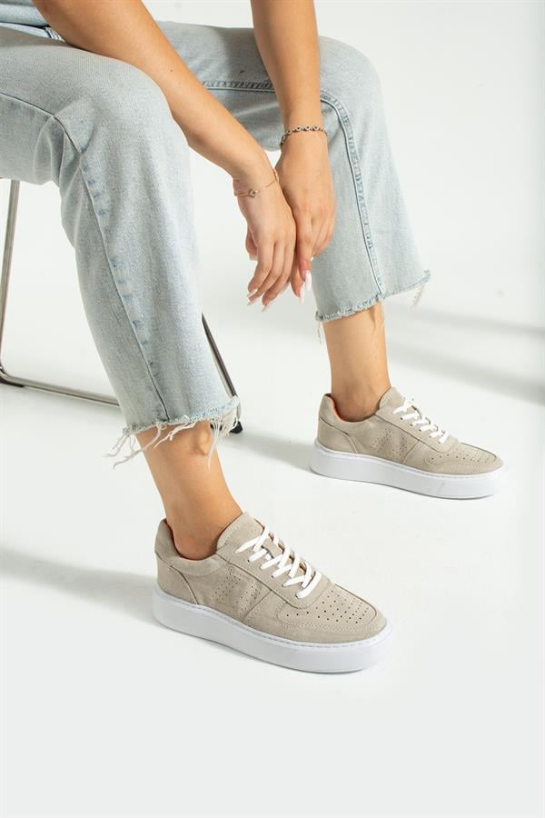 Real Leather Beige Suede Women's Everyday Shoes