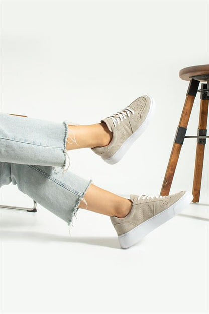 Real Leather Beige Suede Women's Everyday Shoes