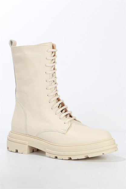 True Leather Beige Outdoor Women's Shoes