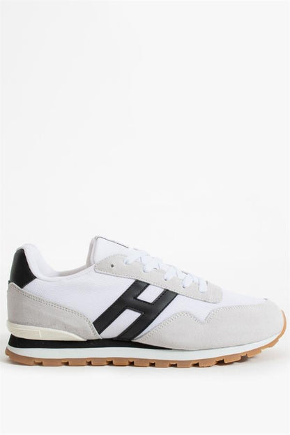 Belarus Genuine Leather White and Black Men's Sports Shoes
