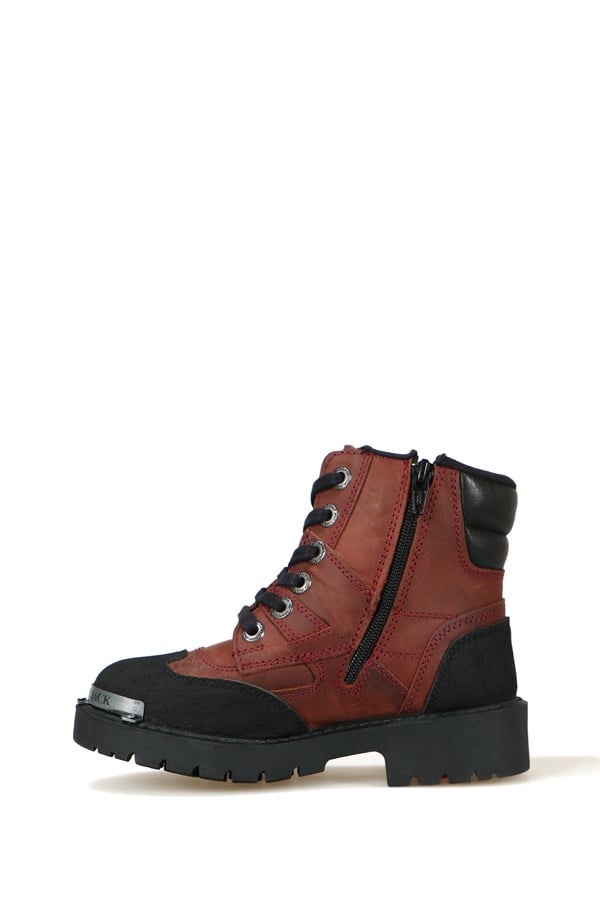 Genuine Leather Children's Maroon Boots