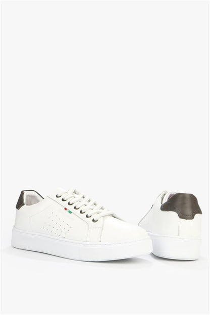 Genuine Leather White Men's Shoes