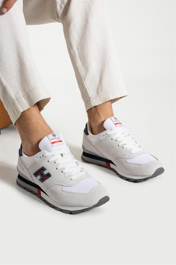 Chile Genuine Leather White Lacy Red Men's Sports Shoes
