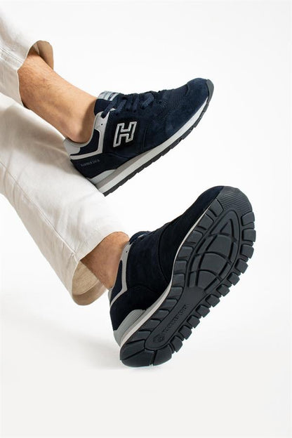 Chile Genuine Leather Navy Grey Men's Sports Shoes