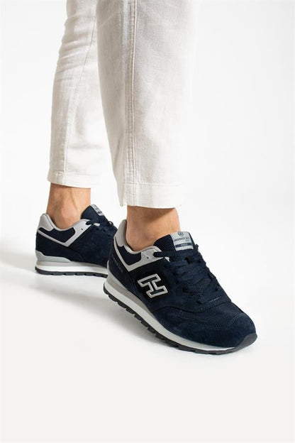 Chile Genuine Leather Navy Grey Men's Sports Shoes