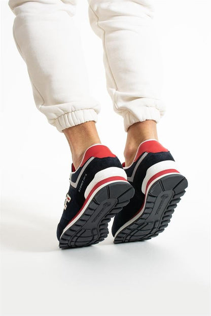 Chile Genuine Leather Navy Red Men's Sports Shoes