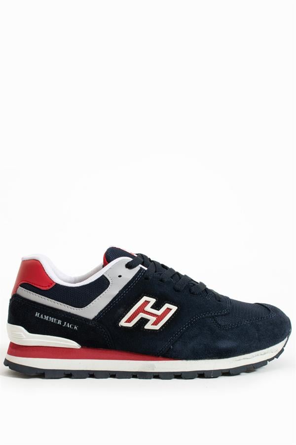 Chile Genuine Leather Navy Red Men's Sports Shoes