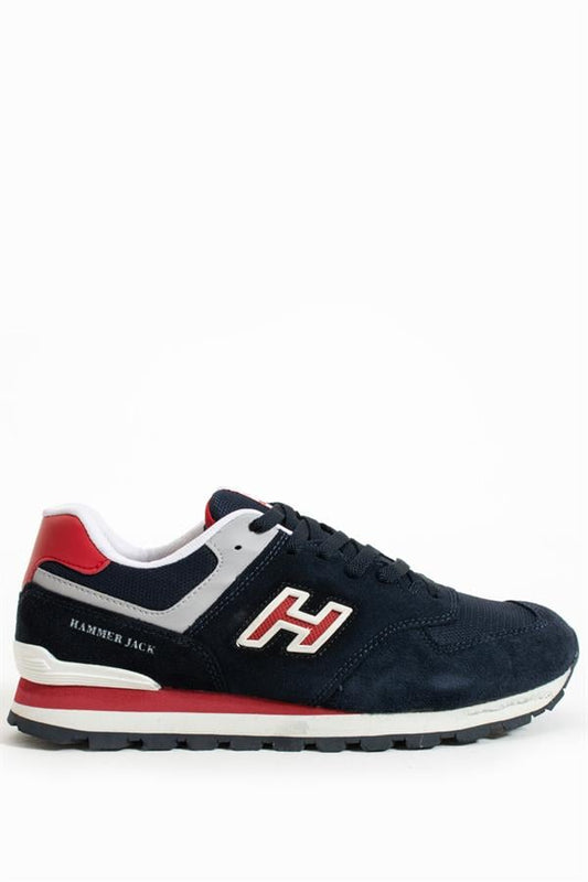 Chile Genuine Leather Navy Red Men's Sports Shoes