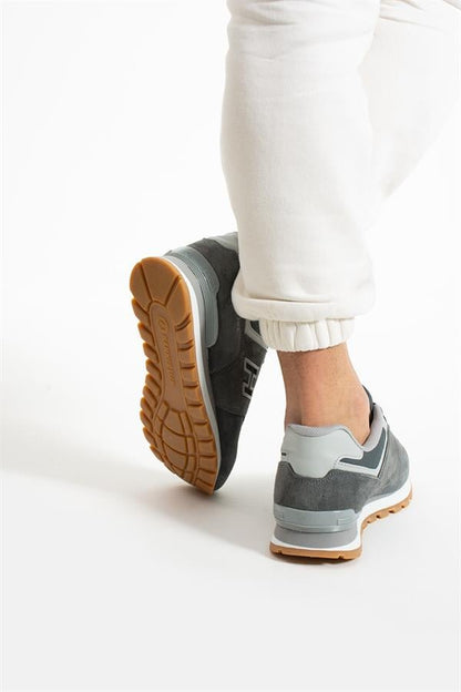 Chile Genuine Leather Meet Grey Crepe Men's Athletic Shoes