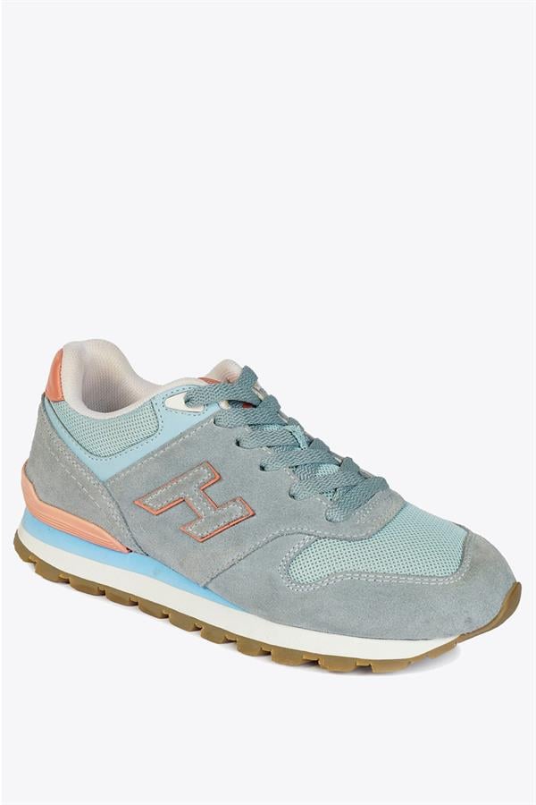 Genuine Leather Blue Powder Women's Athletic Shoes