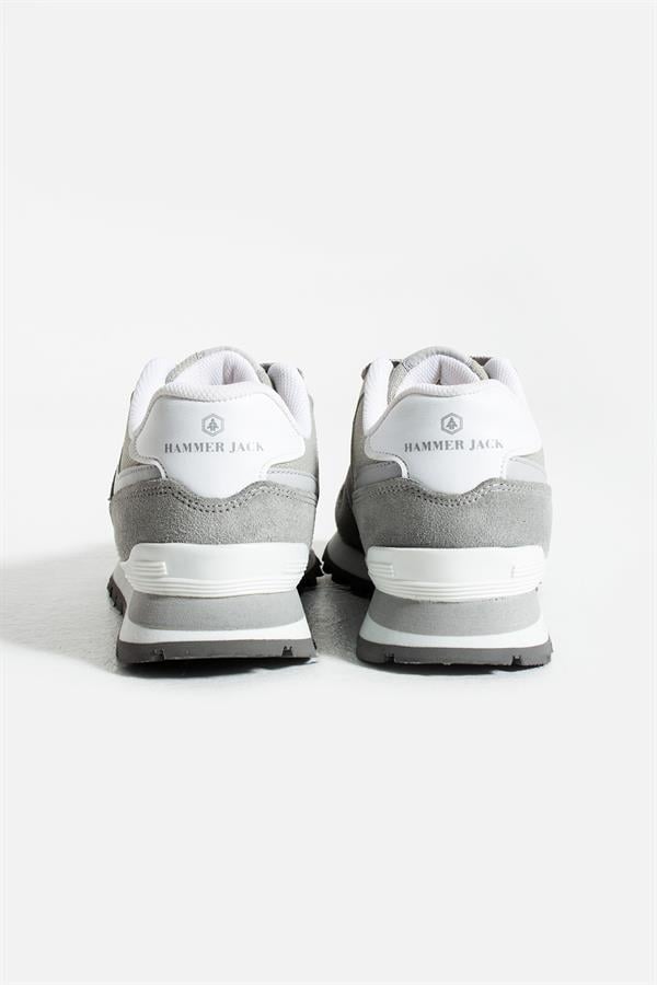 Genuine Leather White Grey Women's Athletic Shoes