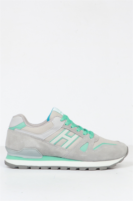 Dominic Genuine Leather Grey Turquoise Women's Sports Shoes