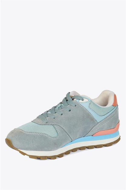 Genuine Leather Blue Powder Women's Athletic Shoes
