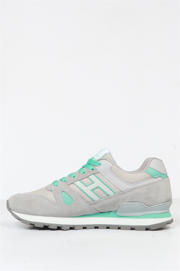 Dominic Genuine Leather Grey Turquoise Women's Sports Shoes