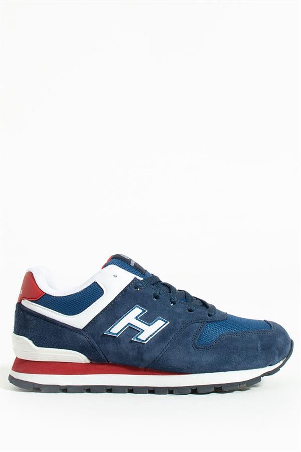 Genuine Leather Dark Indigo Red Women's Athletic Shoes