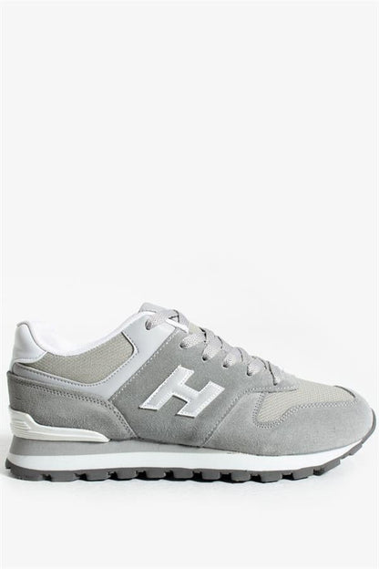 Genuine Leather White Grey Women's Athletic Shoes