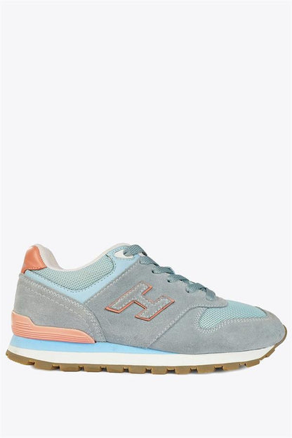 Genuine Leather Blue Powder Women's Athletic Shoes