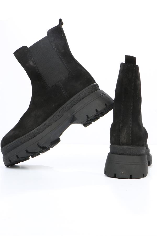 Cristina Black Real Leather Outdoor Women's Boots