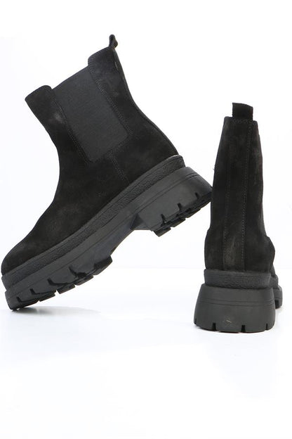 Cristina Black Real Leather Outdoor Women's Boots