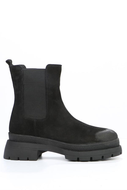 Cristina Black Real Leather Outdoor Women's Boots