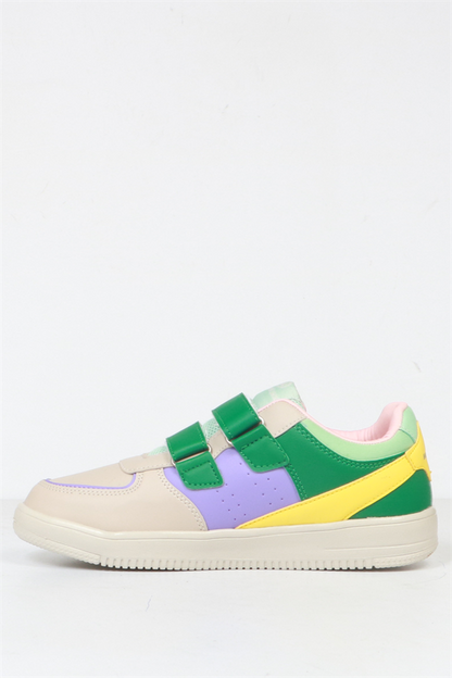 Cuzco Genuine Leather Beige Green Women's Athletic Shoes