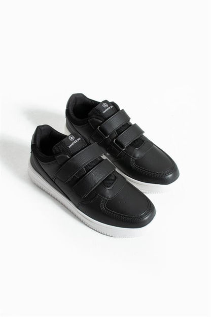 Cuzco Genuine Leather Black And White Women's Sports Shoes