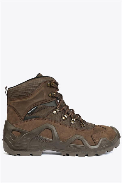 Leopard Genuine Leather Coffee Male Attack Boots