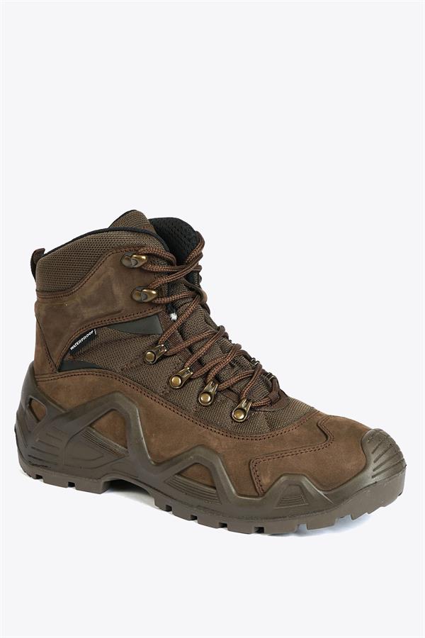 Leopard Genuine Leather Coffee Male Attack Boots