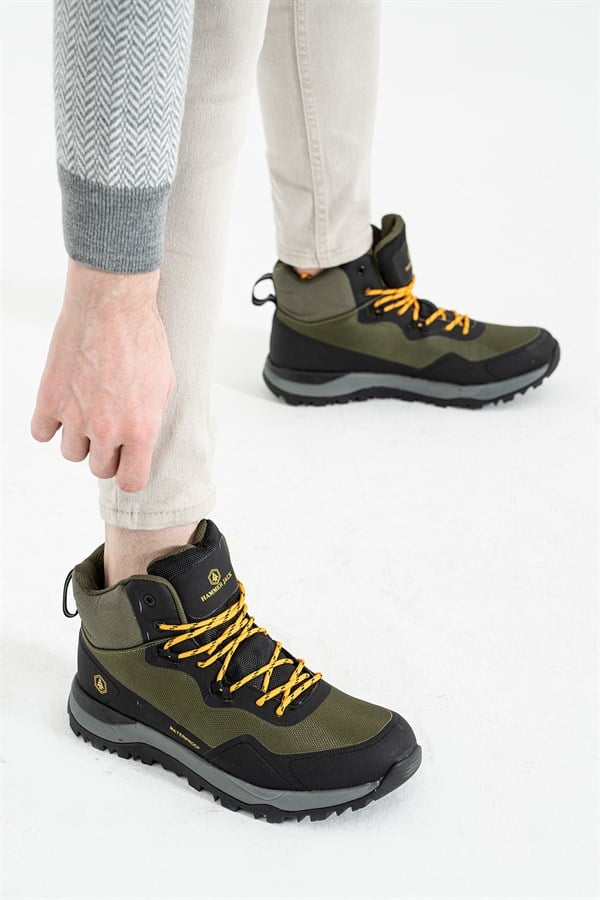 Waterproof Khaki Orange Outdoor Men's Boots